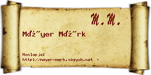 Máyer Márk névjegykártya